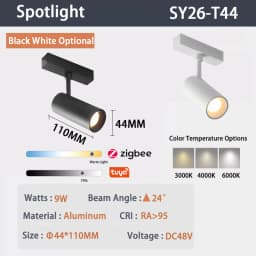6MM Smart Tuya Zigbee Magnetic Track Light Dimmable 48V Ultra Thin Rail Surface Mount System Black White Slim Magnet Track Lamp