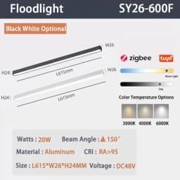 6MM Smart Tuya Zigbee Magnetic Track Light Dimmable 48V Ultra Thin Rail Surface Mount System Black White Slim Magnet Track Lamp