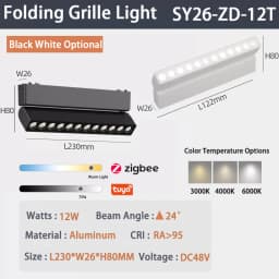6MM Smart Tuya Zigbee Magnetic Track Light Dimmable 48V Ultra Thin Rail Surface Mount System Black White Slim Magnet Track Lamp
