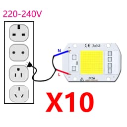 10 Pieces LED COB 5W Chip 50W LED Bulb, 10W 20W 30W LED Light Bulbs Lamp 220V, LED Matrix for Outdoor Indoor Flood Light, White