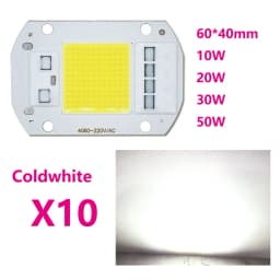 10 Pieces LED COB 5W Chip 50W LED Bulb, 10W 20W 30W LED Light Bulbs Lamp 220V, LED Matrix for Outdoor Indoor Flood Light, White