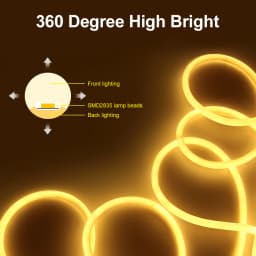 360 Round Tube 220V Flexible Rope Light 120leds/m LED Neon Light Strip Cold White/Natural White/Red/Green/Blue/Pink Waterproof