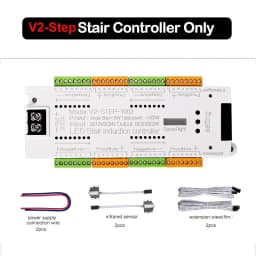 V2 PIR Motion Sensor Stair Light Controller 32 Channels LED Stair Controller For Stairway Dim LED Strip Lighting DC12V 24V