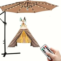 1PC Patio Umbrella Light with Remote 8 Adjustable Brightness Modes Outdoor Waterproof 104 LED Light Battery Operated For Beach