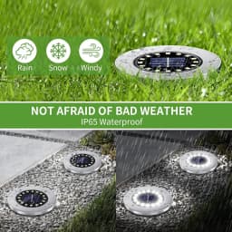 16 LEDs Bright Solar Ground Lights Outdoor Waterproof Solar LED Light for Pathway Garden Yard Lawn Walkway Driveway Decoration