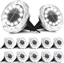 16 LEDs Bright Solar Ground Lights Outdoor Waterproof Solar LED Light for Pathway Garden Yard Lawn Walkway Driveway Decoration