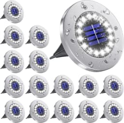16 LEDs Bright Solar Ground Lights Outdoor Waterproof Solar LED Light for Pathway Garden Yard Lawn Walkway Driveway Decoration