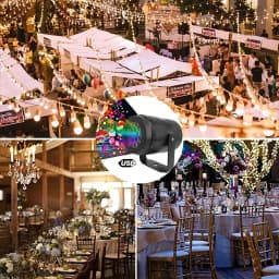 1pc Snowflake Christmas Night Projector Light,16 Patterns Waterproof Rotating Christmas LED Stage Lights Christmas Decoration