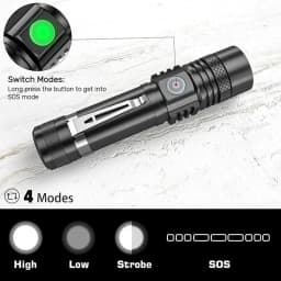 High Power T6 Led Flashlights Zoomable Camping Torch With Pen Clip Waterproof 4 Lighting Modes Multi Function USB Charger