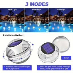 Led Solar Floating Lamp Swimming Pool Ball Solar Panel Powered Pond Drift Waterproof Glow Show Disco Color Changing Light