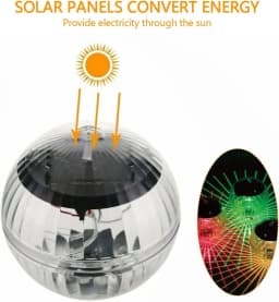 Led Solar Floating Lamp Swimming Pool Ball Solar Panel Powered Pond Drift Waterproof Glow Show Disco Color Changing Light