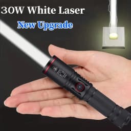 30W High Bright LED Flashlight High Power Type C Rechargeable Zoom Torch Camping Outdoor Hunting Fishing Walking Lighting Lamp