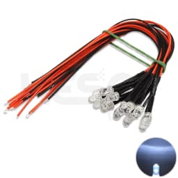 10PCS 5mm LED 5-12V 20cm Pre-wired White Red Green Blue Yellow UV RGB Diode Lamp Decoration Light Emitting Diodes Pre-soldered