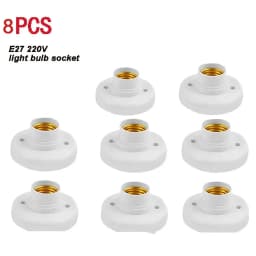 5-50pcs E27 Screw Cap Socket White Gold Ceiling Light Lamp Bulb Fixing Base Stand Light Bulb Holder Lamp Socket For Home 6A 250V