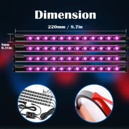LED Car Music Light Strip 48LEDs USB Smart Bluetooth APP Control Waterproof Multi-color RGB Car Interior Atmosphere Light Strip