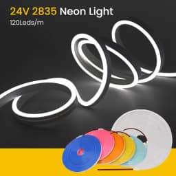 24V Neon Led Strip Lights 2835 IP67 Waterproof Soft Neon Rope Light Orange Red Blue Green White Pink Yellow for Home Decoration