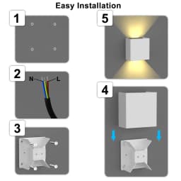 LED Wall Sconces 6W Modern Indoor Outdoor IP65 Wall Lamp, Up Down Wall Mount Lights for Living Room Hallway Bedroom