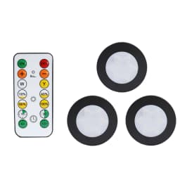 Round LED Cabinet Closet Light CCT Under Furniture Dimmable Lamps Battery Powered Night Bedroom Wardrobe Lighting Remote Control