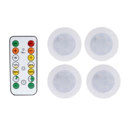 Round LED Cabinet Closet Light CCT Under Furniture Dimmable Lamps Battery Powered Night Bedroom Wardrobe Lighting Remote Control