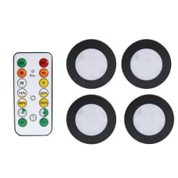 Round LED Cabinet Closet Light CCT Under Furniture Dimmable Lamps Battery Powered Night Bedroom Wardrobe Lighting Remote Control