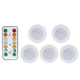 Round LED Cabinet Closet Light CCT Under Furniture Dimmable Lamps Battery Powered Night Bedroom Wardrobe Lighting Remote Control
