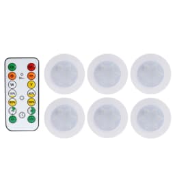 Round LED Cabinet Closet Light CCT Under Furniture Dimmable Lamps Battery Powered Night Bedroom Wardrobe Lighting Remote Control