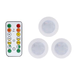 Round LED Cabinet Closet Light CCT Under Furniture Dimmable Lamps Battery Powered Night Bedroom Wardrobe Lighting Remote Control