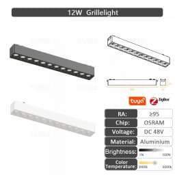 6MM Thin Smart Tuya Zigbee Dimmable Ceiling Surface Mount Magnetie Track Light System Black White Slim Lamp Safe DC48V for Home