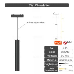 6MM Thin Smart Tuya Zigbee Dimmable Ceiling Surface Mount Magnetie Track Light System Black White Slim Lamp Safe DC48V for Home