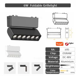 6MM Thin Smart Tuya Zigbee Dimmable Ceiling Surface Mount Magnetie Track Light System Black White Slim Lamp Safe DC48V for Home