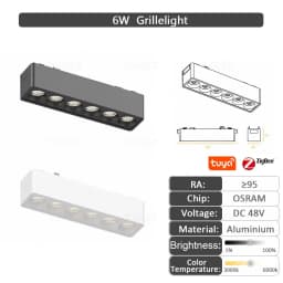 6MM Thin Smart Tuya Zigbee Dimmable Ceiling Surface Mount Magnetie Track Light System Black White Slim Lamp Safe DC48V for Home