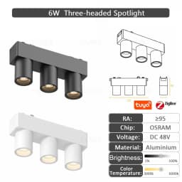 6MM Thin Smart Tuya Zigbee Dimmable Ceiling Surface Mount Magnetie Track Light System Black White Slim Lamp Safe DC48V for Home