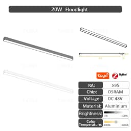 6MM Thin Smart Tuya Zigbee Dimmable Ceiling Surface Mount Magnetie Track Light System Black White Slim Lamp Safe DC48V for Home