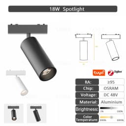 6MM Thin Smart Tuya Zigbee Dimmable Ceiling Surface Mount Magnetie Track Light System Black White Slim Lamp Safe DC48V for Home