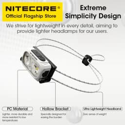 NITECORE NU21 Dual Beam Headlamp USB-C Rechargeable 360 Lumen Running Fishing Lightwieght Outdoor Headlight, Built in Battery