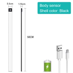 Bedroom Night Light Motion Sensor Lights Wireless USB Under Cabinet Light For Kitchen Cabinet Bedroom Wardrobe Indoor Lighting