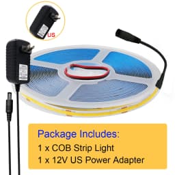 New 12V COB Led Strip With Switch Power Kit US EU UK AU Plug Flexible Light Tape Ra90 320 Leds High Density Linear Lighting