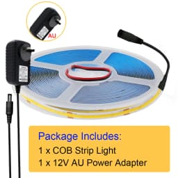 New 12V COB Led Strip With Switch Power Kit US EU UK AU Plug Flexible Light Tape Ra90 320 Leds High Density Linear Lighting