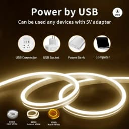 Touch Sensor LED Strip Lights Neon Sign 5V USB Dimmable Waterproof Neon Lamp Flexible Tape Silicone Bedroom Backlight DIY Decor