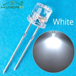 10/100X Min F5 5mm Flat Top White Pink Yellow Blue Wide Angle Light Diode Water Clear LED Bead Ultra Bright Bulb Emitting Lamp