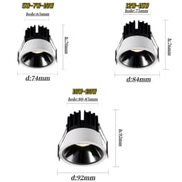 Recessed Ceiling Lamp Narrow Frame Anti-Glare Cob Spotlights Dimmable 5W7W10W15W18W20W Led Downlight AC85-265V Interior Lighting