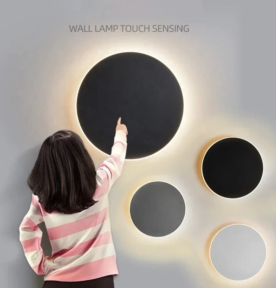 LED Round Wall Lamps Lighting Touch Switch Porch Sensor Interior Modern Minimalist Style Bedroom Stair Background Wall Sconces