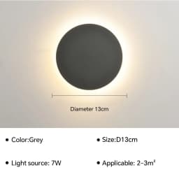 LED Round Wall Lamps Lighting Touch Switch Porch Sensor Interior Modern Minimalist Style Bedroom Stair Background Wall Sconces