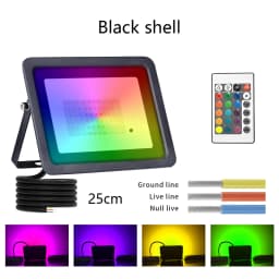 LED RGB Flood Light 100W 50W 30W 20W AC220V IP68 Waterproof Outdoor Spotlight Street Light Foco LED Projector RGB Reflector