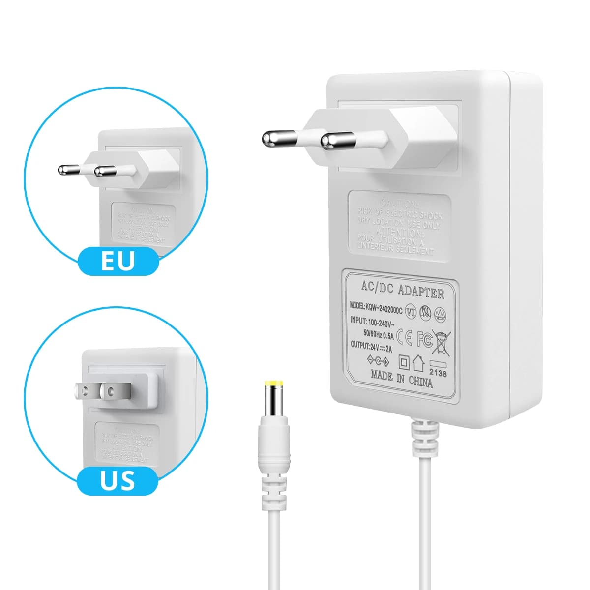 DC12V 24V 1A 2A 3A Lighting Transformer White Power Adapter Electronic Power Supply For LED Strips Bar LED Driver Power Charger
