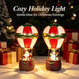Christmas Glowing Ornaments Santa Claus Snowman Fireplace Resin LED Night Light Christmas Decoration Holiday Kids Toys Gift