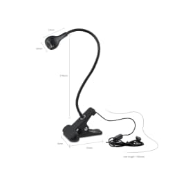 360 Degrees Flexible Desk Lamp with Holder Clip USB Power Lamp Reading Book Light Clip-On Cable With On Off Switch Night Light