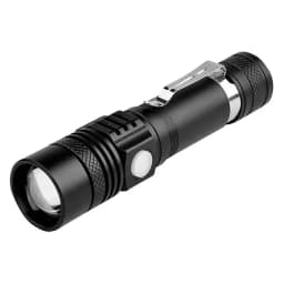 Super Bright T6 LED Lamp Beads Flashlight External 18650 Battery Flash Light Waterproof Torch Zoom 3 Lighting Modes USB Charger