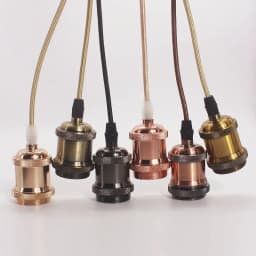E27 Suspension Wire Lamp Holder Set Vintage Copper Metal Lamp Holder Electroplated Aluminum Shell Lamp Holder