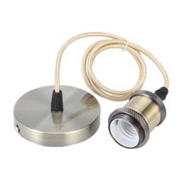 E27 Suspension Wire Lamp Holder Set Vintage Copper Metal Lamp Holder Electroplated Aluminum Shell Lamp Holder